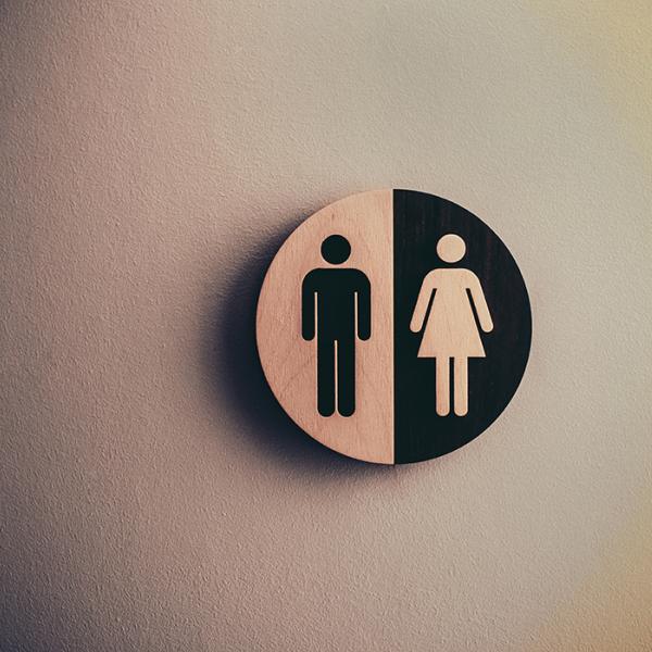 Man-vrouw aanduiding op toilet